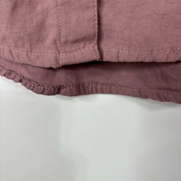 Angie Shirt Women Small Dusty Rose Pink Embroidered Checker Buttons Boho Coastal - Picture 9 of 12